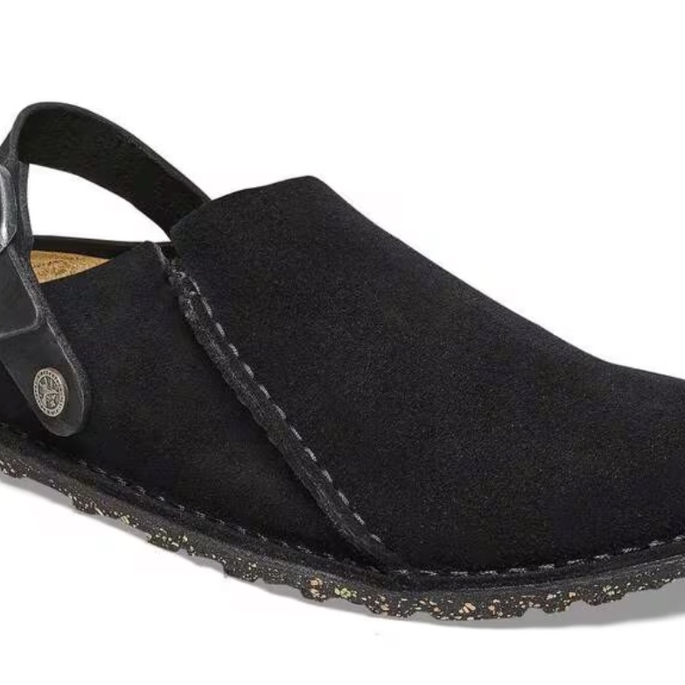 Birkenstock Women's Lutry Premium Suede Clogs Black Women's Slip-On Slippers